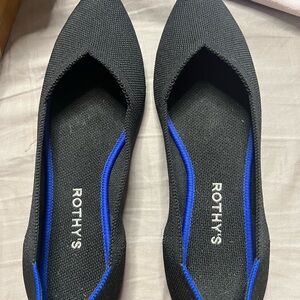 Rothy's Black and Blue Ballet Flats with Elegant Design